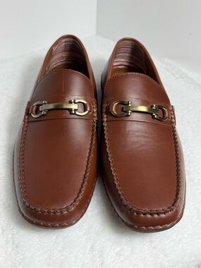Stacy Adams Chestnut Brown Leather Bit Loafers